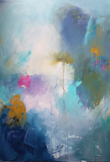 Pintura titulada "Ciel de printemps" por Emily Starck, Obra de arte original, Acrílico Montado en Bastidor de camilla de mad…