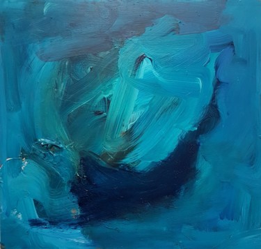 Картина под названием "The wave" - Emily Starck, Подлинное произведение искусства, Акрил Установлен на Деревянная панель