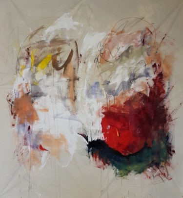 Картина под названием "Juillet 2021" - Emily Starck, Подлинное произведение искусства, Акрил Установлен на Деревянная рама д…