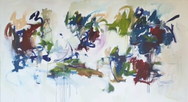 Pintura titulada "Composition florale" por Emily Starck, Obra de arte original, Acrílico Montado en Bastidor de camilla de m…