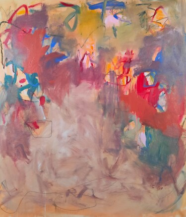 Painting titled "Frankenthaler" by Emily Starck, Original Artwork, Acrylic Mounted on Wood Stretcher frame