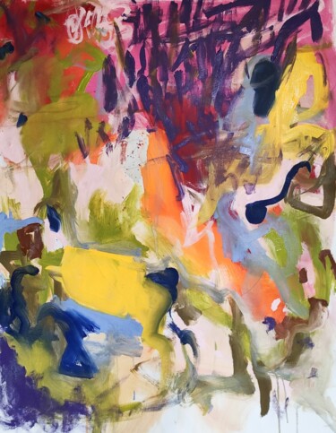 Картина под названием "Bowl of yummy fruits" - Emily Starck, Подлинное произведение искусства, Акрил Установлен на Деревянна…