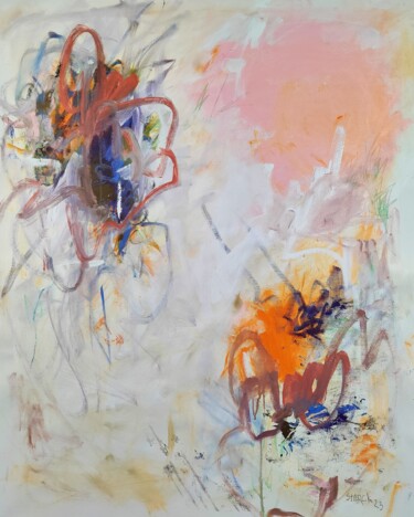 Painting titled "Butterflies are back" by Emily Starck, Original Artwork, Acrylic Mounted on Wood Stretcher frame