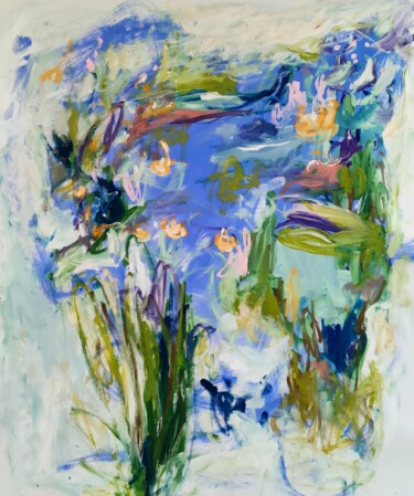 Pittura intitolato "Blue pond" da Emily Starck, Opera d'arte originale, Acrilico Montato su Telaio per barella in legno