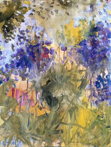 Pittura intitolato "Blue flowers" da Emily Starck, Opera d'arte originale, Acrilico
