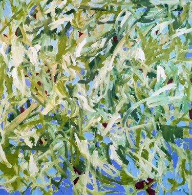 Pintura intitulada "Vertes fougères" por Emily Starck, Obras de arte originais, Acrílico Montado em Armação em madeira