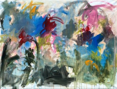 Pintura titulada "Abstract landscape" por Emily Starck, Obra de arte original, Acrílico Montado en Bastidor de camilla de ma…