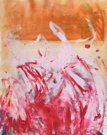 Peinture intitulée "Pink fire" par Emily Starck, Œuvre d'art originale, Acrylique Monté sur Châssis en bois