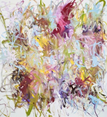 Картина под названием "August flowers" - Emily Starck, Подлинное произведение искусства, Акрил Установлен на Деревянная рама…