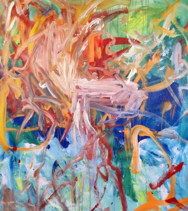 Картина под названием "Des étoiles plein l…" - Emily Starck, Подлинное произведение искусства, Акрил Установлен на Деревянна…