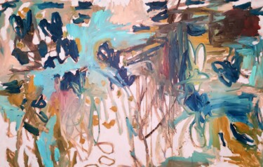 Pintura titulada "Winter water lilies" por Emily Starck, Obra de arte original, Acrílico Montado en Bastidor de camilla de m…