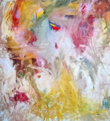 Картина под названием "The colors of happi…" - Emily Starck, Подлинное произведение искусства, Масло Установлен на Деревянна…