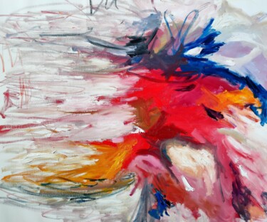 제목이 "Flamme de vie"인 미술작품 Emily Starck로, 원작, 기름 나무 들것 프레임에 장착됨