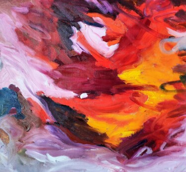 Картина под названием "Warm lines" - Emily Starck, Подлинное произведение искусства, Масло Установлен на Деревянная рама для…