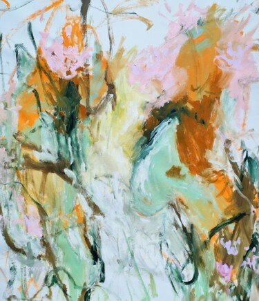 Pintura titulada "Blooming flowers" por Emily Starck, Obra de arte original, Acrílico Montado en Bastidor de camilla de made…