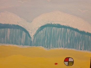 Peinture intitulée "La vague" par Emily Starr, Œuvre d'art originale, Acrylique