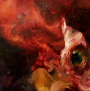 Painting titled "side effects - fear" by Emina Nuhanovic, Original Artwork, Oil