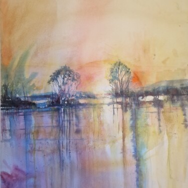 Painting titled "Sunrise" by Emir Kerenovic, Original Artwork, Watercolor