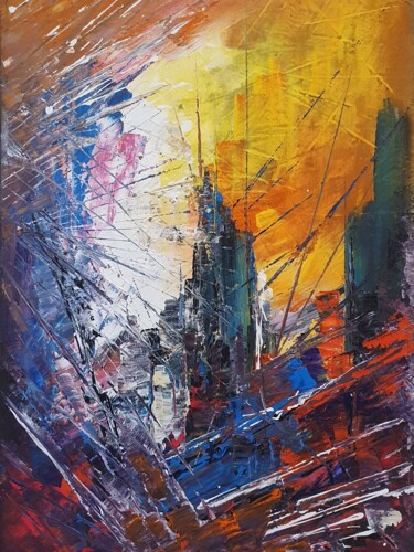 Painting titled "New York" by Emir Kerenovic, Original Artwork, Acrylic