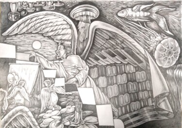 Painting titled "IKAR" by Emirat, Original Artwork, Pencil