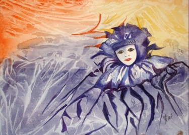 Peinture intitulée "Personnage de carna…" par Jocelyne Dumont, Œuvre d'art originale