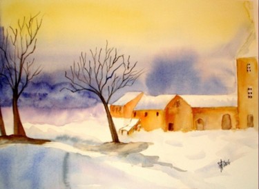 Peinture intitulée "Sous la neige" par Jocelyne Dumont, Œuvre d'art originale