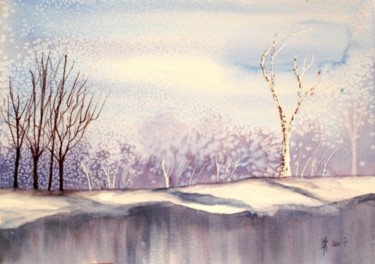 Painting titled "L'hiver" by Jocelyne Dumont, Original Artwork