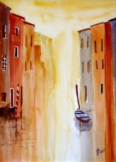 Painting titled "Venise" by Jocelyne Dumont, Original Artwork