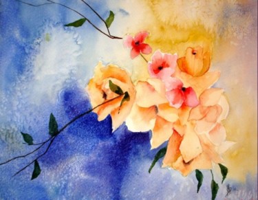 Painting titled "Le bouquet" by Jocelyne Dumont, Original Artwork