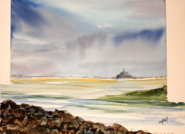 Painting titled "Le Mont St Michel" by Jocelyne Dumont, Original Artwork