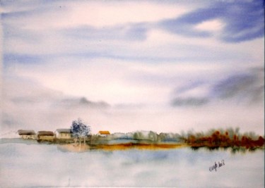 Painting titled "Bords de Loire ( 13…" by Jocelyne Dumont, Original Artwork