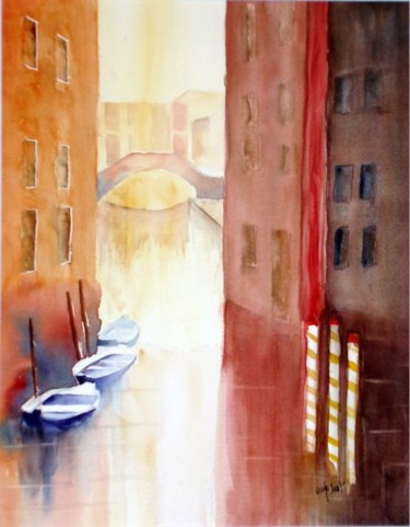 Painting titled "Canal à Venise" by Jocelyne Dumont, Original Artwork