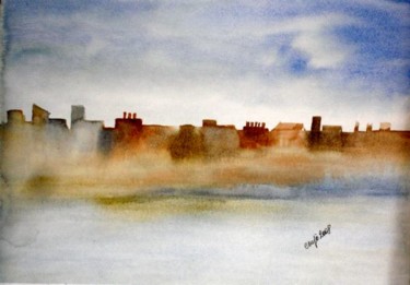 Painting titled "brouillard" by Jocelyne Dumont, Original Artwork