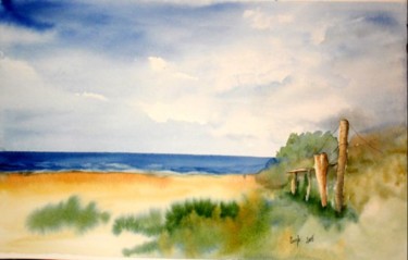 Peinture intitulée "dans les dunes" par Jocelyne Dumont, Œuvre d'art originale