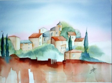 Peinture intitulée "En Provence" par Jocelyne Dumont, Œuvre d'art originale