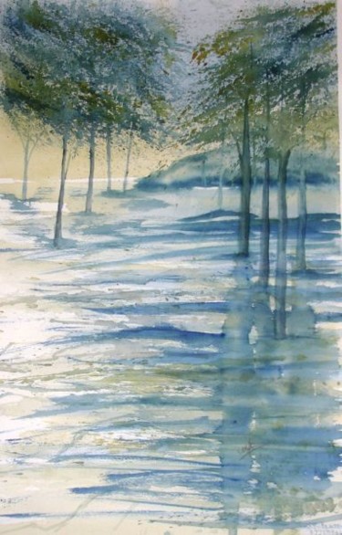 Painting titled "lumière du soir (25…" by Jocelyne Dumont, Original Artwork