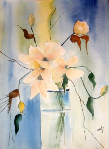 Painting titled "bouquet de fleurs" by Jocelyne Dumont, Original Artwork