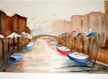 Painting titled "Venise" by Jocelyne Dumont, Original Artwork
