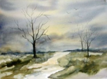 Painting titled "ciel-de-neige-2.jpg" by Jocelyne Dumont, Original Artwork