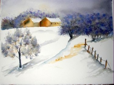 Peinture intitulée "revoila-la-neige-2.…" par Jocelyne Dumont, Œuvre d'art originale
