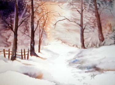 Peinture intitulée "l-hiver-est-la.jpg" par Jocelyne Dumont, Œuvre d'art originale