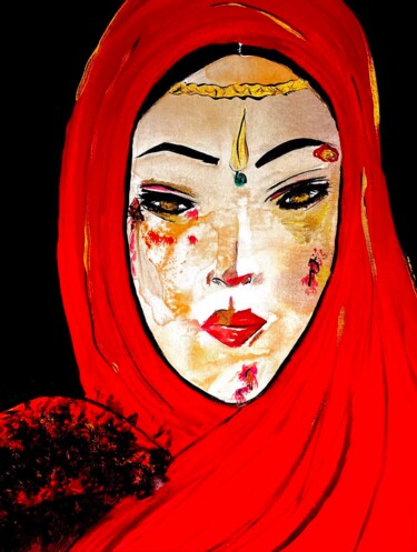 Peinture intitulée "Indila Gohlan" par Emma C, Œuvre d'art originale, Acrylique