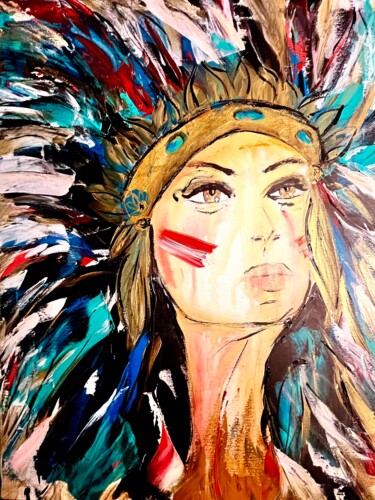 Peinture intitulée "Cheyenne" par Emma C, Œuvre d'art originale, Acrylique
