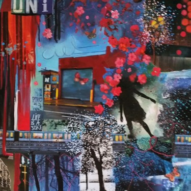 Peinture intitulée "Blusky" par Emmanuelle Bc, Œuvre d'art originale
