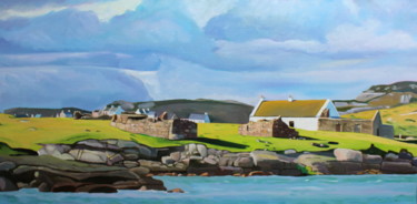 Painting titled "Spring Light On Gol…" by Emma Cownie, Original Artwork, Oil