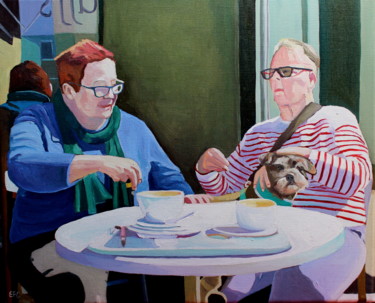 Pintura intitulada "Table For Three" por Emma Cownie, Obras de arte originais, Óleo