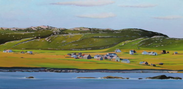 Painting titled "Owey, Ireland" by Emma Cownie, Original Artwork, Oil Mounted on Wood Stretcher frame