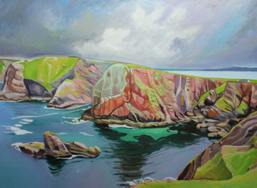 Peinture intitulée "Tory Island, Ireland" par Emma Cownie, Œuvre d'art originale, Huile Monté sur Châssis en bois