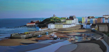 Painting titled "Tenby Panorama" by Emma Cownie, Original Artwork, Oil