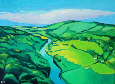 View From Symonds Yat - summer Painting titled "View From Symonds Y…" by Emma Cownie, Original Artwork, Oil
